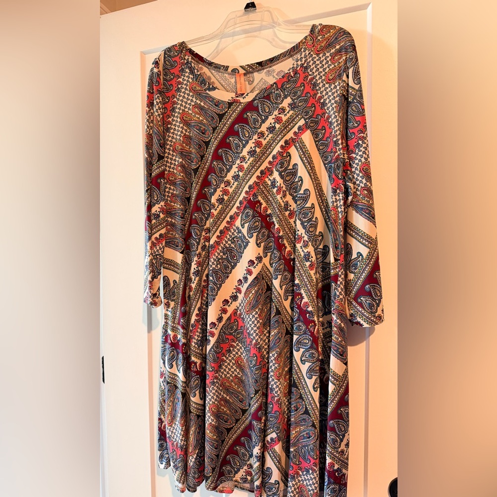 Honeyme XL Multicolor Paisley Dress